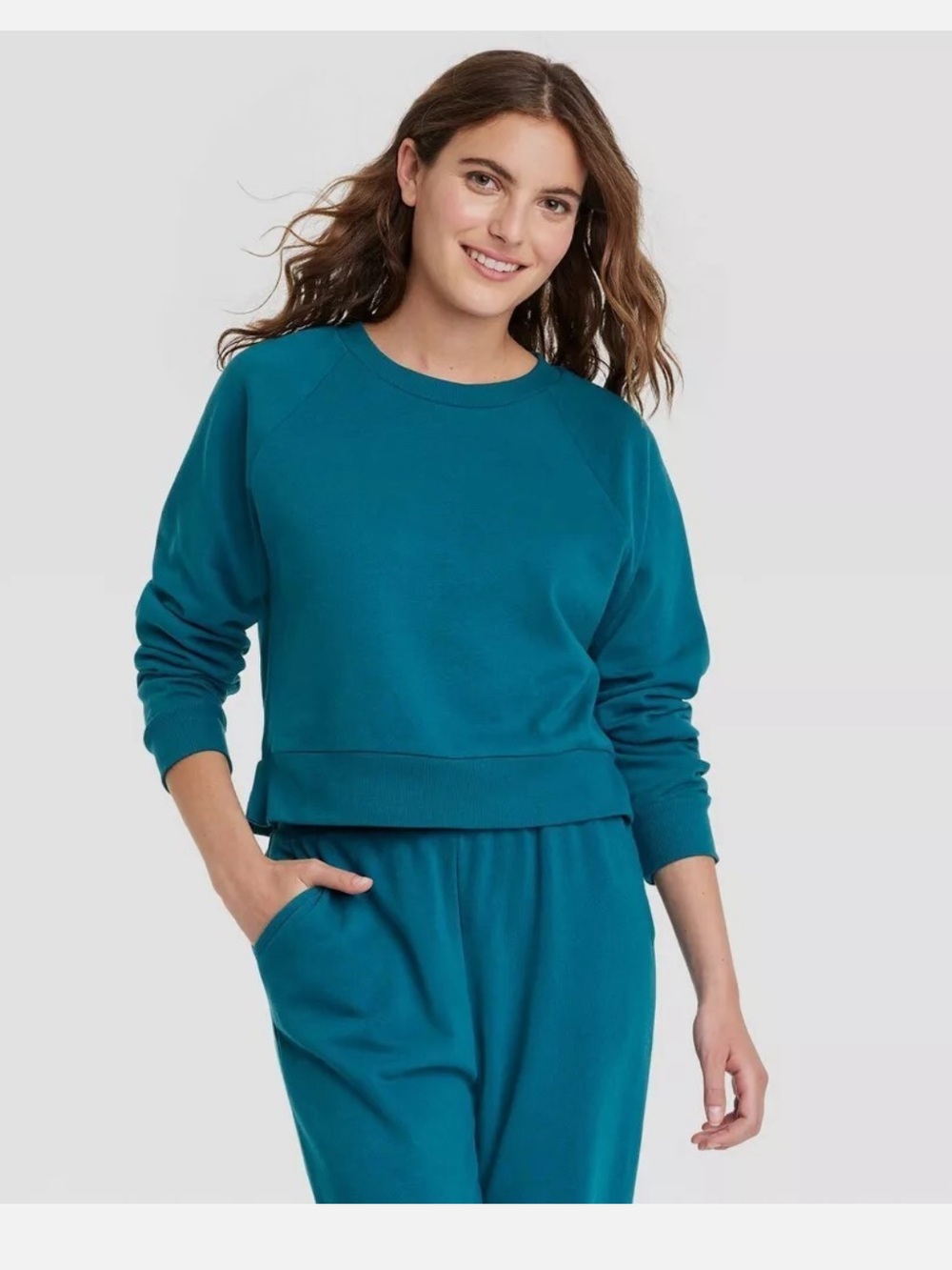 Colsie Fleece Lounge Sweatshirt Women's Medium Long Sleeve Blue